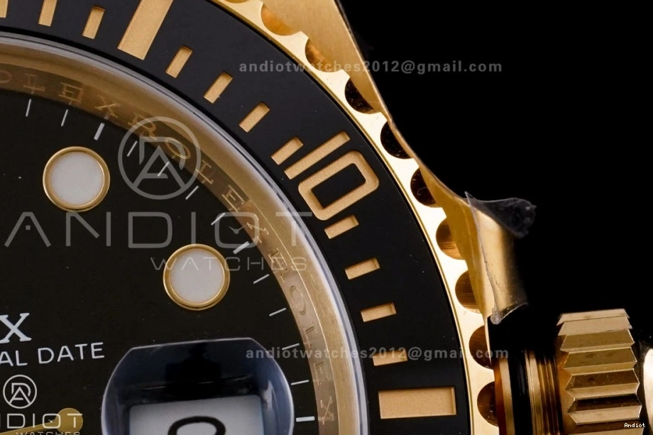 Best SH3235 YG Edition Submariner On Dial 1:1 126618 Bracelet Black YG LN Clean 0509